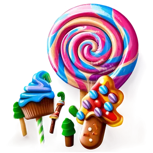 Candy Land Illustration PNG Auj40