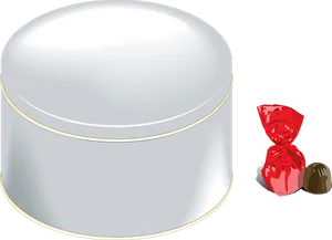 Candy Tinand Wrapped Chocolate