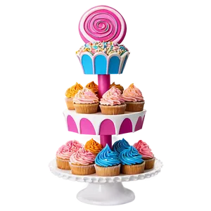 Candyland Cupcake Tower Png Oth7 PNG image