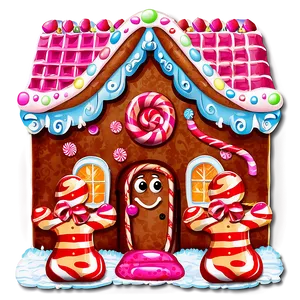 Candyland Gingerbread House PNG Jnt PNG