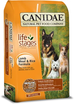 Canidae Dog Food Lamb Meal Rice Formula Package PNG image