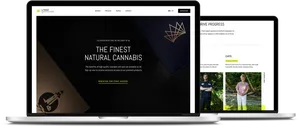 Cannabis Brand Laptop Mockup PNG image