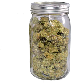 Cannabis Budsin Glass Jar PNG image