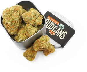 Cannabis Budsin Tin Container PNG image