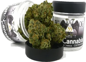 Cannabis Indica Strain Jar PNG image