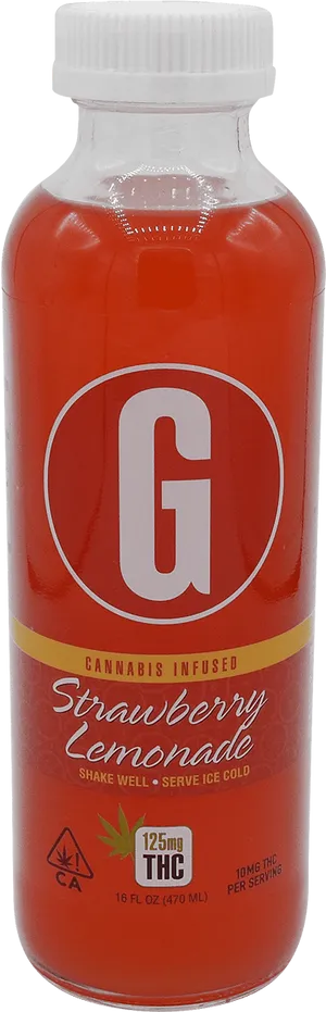 Cannabis Infused Strawberry Lemonade Bottle PNG image