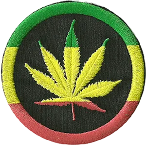 Cannabis Leaf Embroidered Patch PNG image