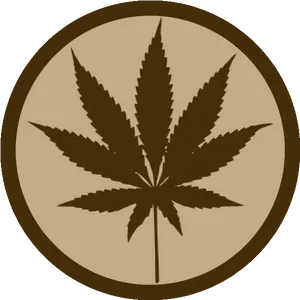 Cannabis Leaf Icon Brown Background PNG image