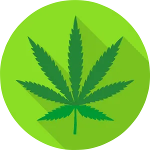 Cannabis Leaf Icon Green Background PNG image