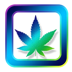 Cannabis Leaf Icon Neon Outline