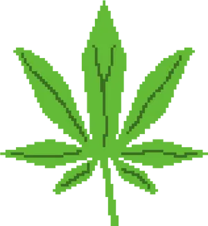 Cannabis Leaf Pixel Art PNG image