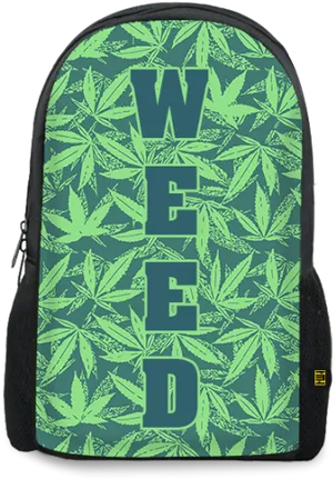 Cannabis Leaf Print Backpack PNG image