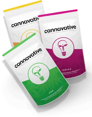 Cannavative Cannabis Product Packaging PNG image