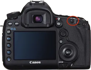 Canon D S L R Camera Back View PNG