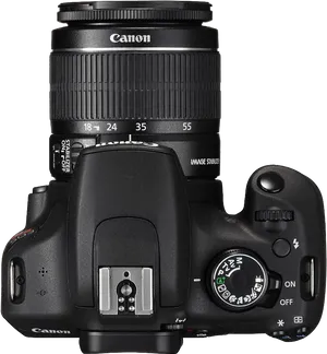 Canon D S L R Camera Top View PNG image