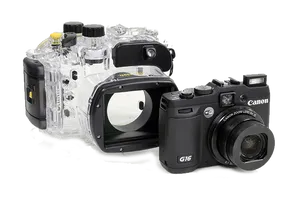 Canon G16 Camerawith Underwater Housing PNG image