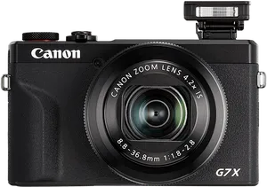 Canon G7 X Camerawith Flash PNG image