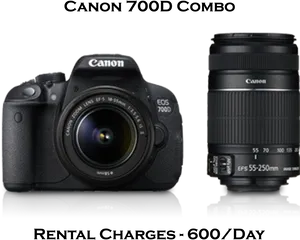 Canon700 D Cameraand Lens Combo PNG image