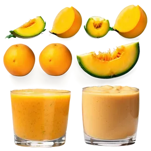 Cantaloupe Basil Smoothie PNG Luv