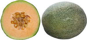 Cantaloupe Halfand Whole PNG image