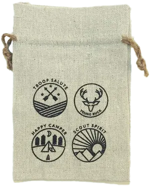 Canvas Pouch With Scout Badges Print PNG image