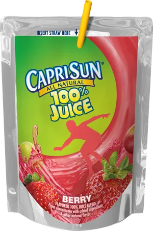 Capri Sun Berry100 Percent Juice Pouch PNG image