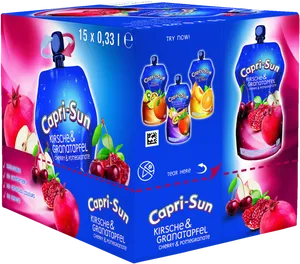 Capri Sun Cherry Pomegranate Pack Design PNG image