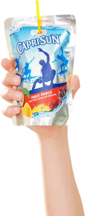 Capri Sun Fruit Punch Pouch Handheld PNG image