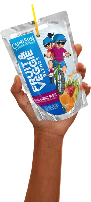 Capri Sun Fruitand Veggie Blends Berry Carrot Blast Pouch PNG image