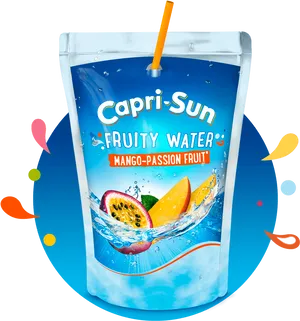 Capri Sun Fruity Water Mango Passion Fruit Pouch PNG image