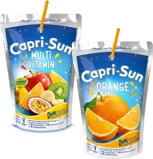 Capri Sun Multi Vitaminand Orange Pouches PNG