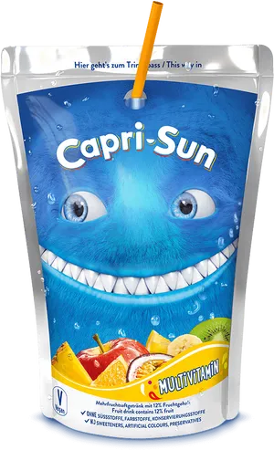 Capri Sun Multivitamin Animated Character Pouch PNG