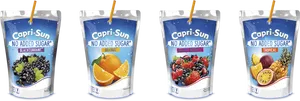 Capri Sun No Added Sugar Flavors Lineup PNG image