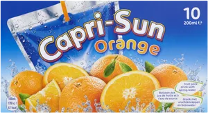 Capri Sun Orange Flavor Packaging PNG image