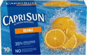 Capri Sun Orange Flavor Packaging PNG image