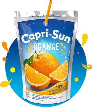 Capri Sun Orange Flavor Pouch PNG