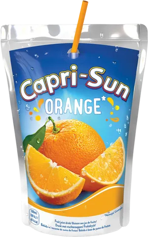 Capri Sun Orange Flavor Pouch PNG