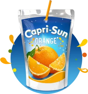 Capri Sun Orange Flavor Pouch PNG image