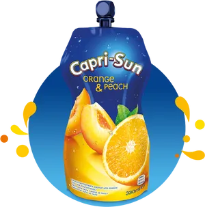 Capri Sun Orange Peach Pouch PNG