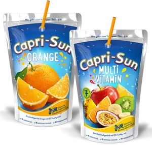 Capri Sun Orangeand Multi Vitamin Pouches PNG