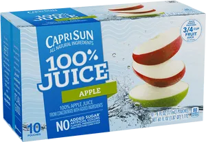 Capri Sun100 Percent Juice Apple Packaging PNG image