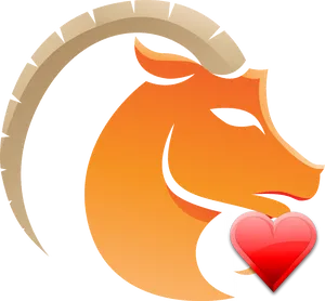 Capricorn Zodiac Sign Love Heart Illustration PNG image