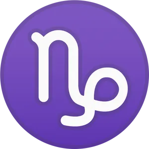 Capricorn Zodiac Symbol Purple Background PNG