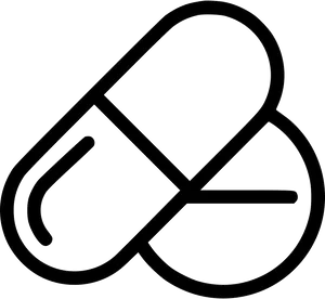 Capsule Pill Icon Blackand White PNG image