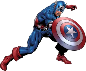 Captain America Action Pose PNG image