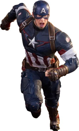 Captain America In Action PNG image