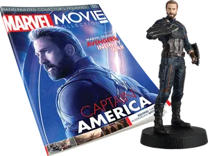 Captain America Infinity War Collectible Figureand Magazine PNG image