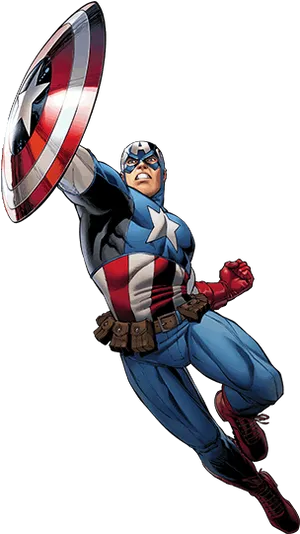 Captain America Shield Action Pose PNG image