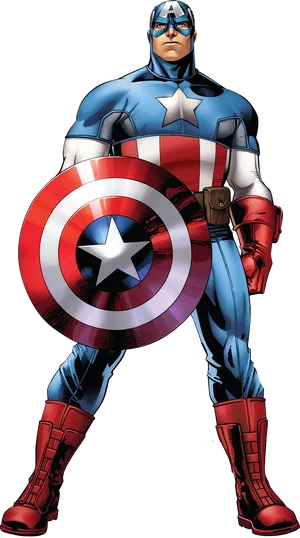 Captain America Standing With Shield PNG image