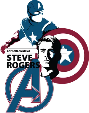 Captain America Steve Rogers Artwork PNG image